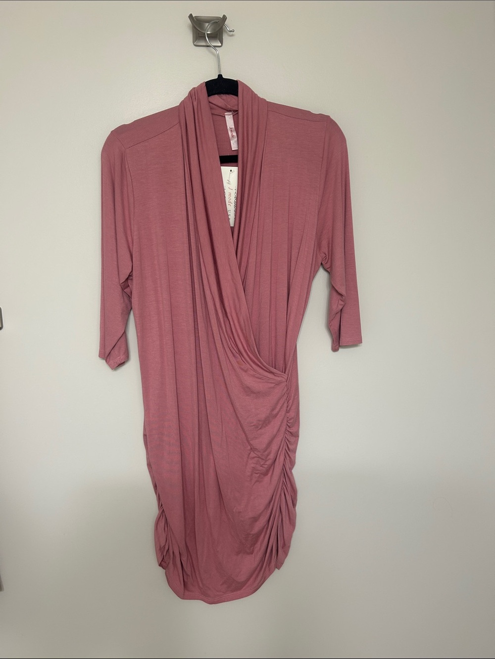NWT J Mode USA Women's Rose Pink Drape Wrap Dress | Wrap Dress | Pink Dress